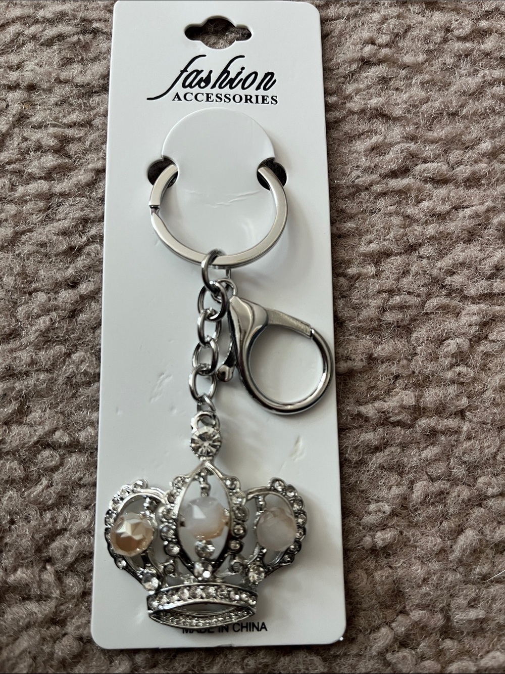 Silver Crown Keychain